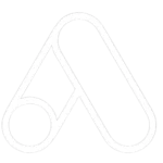 White outline Google Ads logo on a black background – best freelance digital marketing expert in Malappuram, Kerala